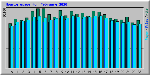 Hourly usage for February 2026